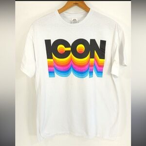 Vintage White T-Shirt with Colorful ICON Graphic
